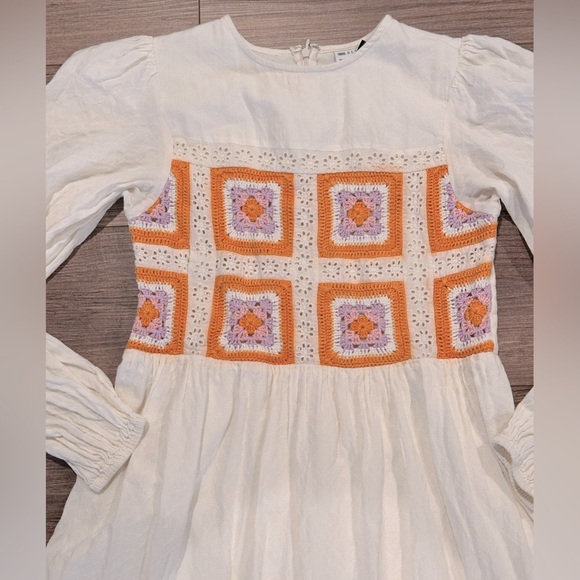 ASOS Design Broderie Crochet Bodice Maxi Bohemian Dress Size 4 - Picture 6 of 11